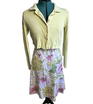 Vintage 90s Julie’s Closet Floral Skirt Women’s 3X A-Line Knee Length Cottagecor